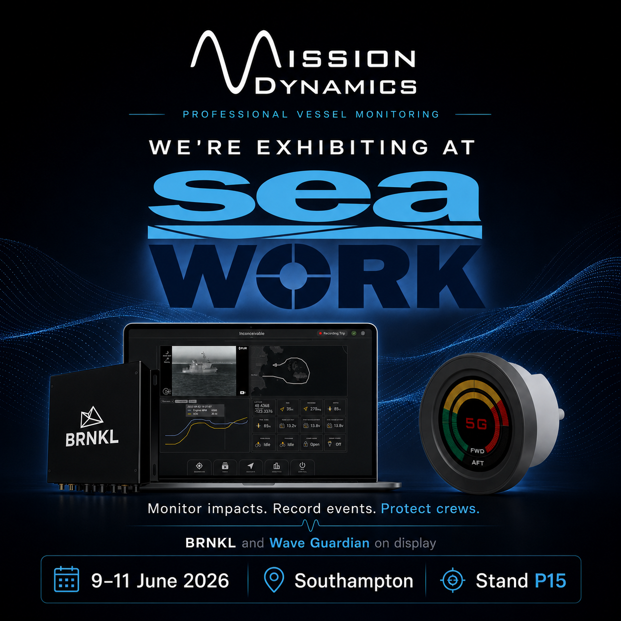 Mission Dynamics exhibiting at Seawork 2026 — 9 to 11 June, Southampton, Stand P15